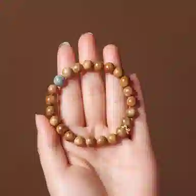 書卓 楼兰戈壁色 顶级妖飘花 搭配阿拉善彩玉 新中式饰品念珠 平安福#好运 库克 手串 男女同款情侣款