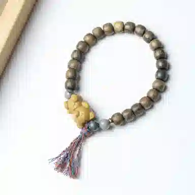 書卓 新中式复古潮流风 生日礼 招财进宝盘玩 行走的香水#好运 绿檀 手串 男女同款情侣款