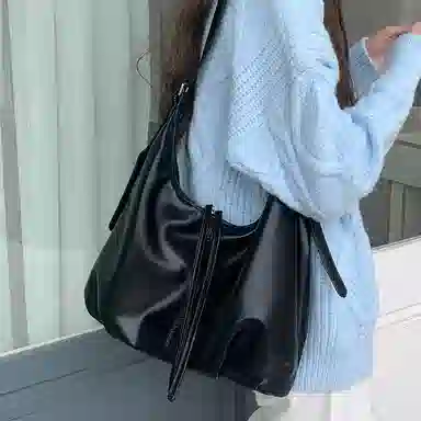 PINK LAND Vintage PU Crossbody Bag Black Brown