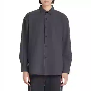 重磅基础 纯色翻领纽扣长袖衬衫 女款