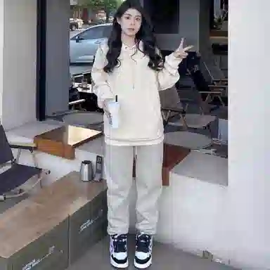 重磅基础 纯色束脚抽绳百搭加绒加厚休闲针织运动裤 女款