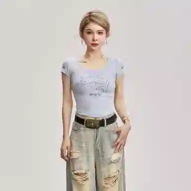 YGPRW Vintage Sweet Spicy Rhinestone Tee