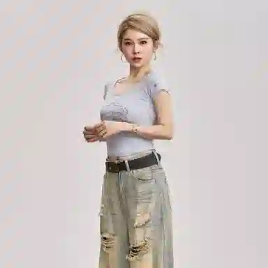 YGPRW Vintage Sweet Spicy Rhinestone Tee