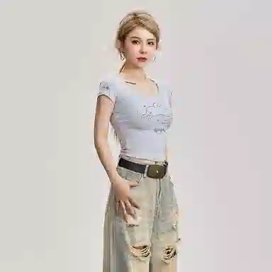 YGPRW Vintage Sweet Spicy Rhinestone Tee