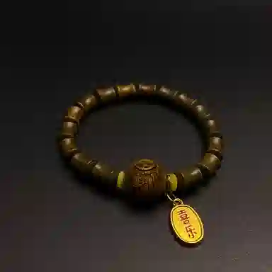 耳玺 国潮新中式复古文玩盘玩考试考公考研上岸转运珠 绿檀 手串 男女同款情侣款