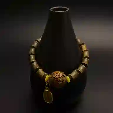 耳玺 国潮新中式复古文玩盘玩考试考公考研上岸转运珠 绿檀 手串 男女同款情侣款