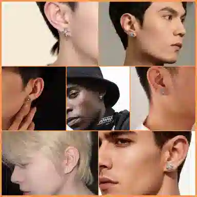 耳玺 美式复古高街嘻哈耳饰小清新氛围感花朵日常轻奢配饰 多色水晶 耳钉 男女同款情侣款