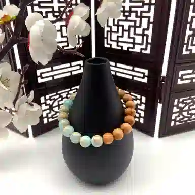 耳玺 礼节中国风木质古风文艺文玩佛珠中式小众创意考公考研上岸转运珠#好运 崖柏 木作手串 男女同款情侣款