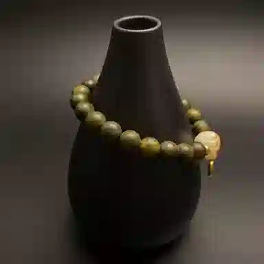 耳玺 国潮新中式复古文玩盘玩考试考公考研上岸转运珠 绿檀 手串 男女同款情侣款