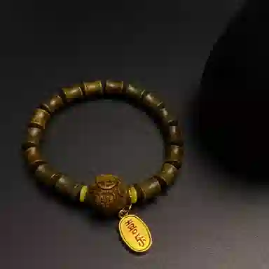 耳玺 国潮新中式复古文玩盘玩考试考公考研上岸转运珠 绿檀 手串 男女同款情侣款