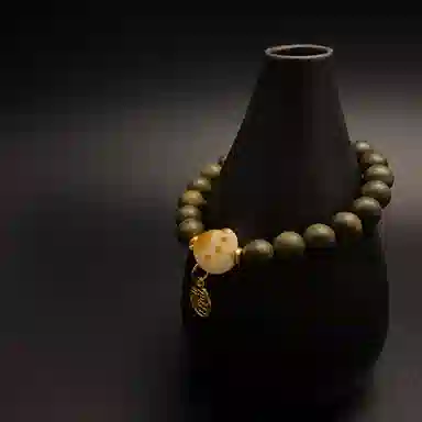 耳玺 国潮新中式复古文玩盘玩考试考公考研上岸转运珠 绿檀 手串 男女同款情侣款