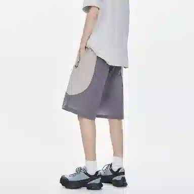 普鲁士多特蒙德 户外撞色拼接大口袋速干抽绳休闲短裤 男女同款
