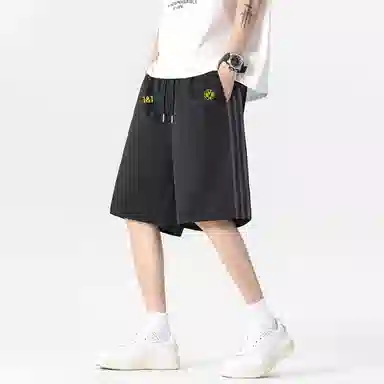 普鲁士多特蒙德 美式复古三条杠凉感速干运动五分休闲短裤 男女同款
