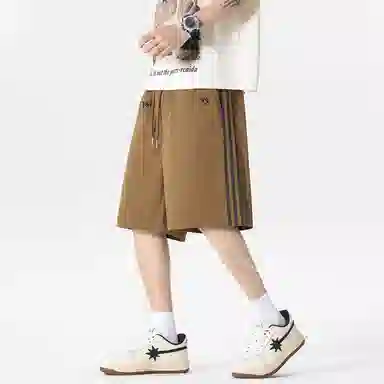 普鲁士多特蒙德 美式复古三条杠凉感速干运动五分休闲短裤 男女同款