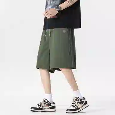 普鲁士多特蒙德 美式复古三条杠凉感速干运动五分休闲短裤 男女同款