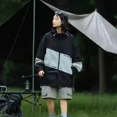 时尚休闲拼接印花款式防晒服 男女同款