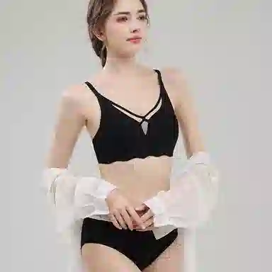 健将 无痕轻薄显小上托提拉收副乳法式三角杯网纱文胸 女款 礼袋装