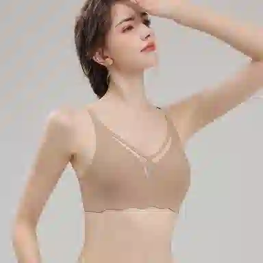 健将 无痕轻薄显小上托提拉收副乳法式三角杯网纱文胸 女款 礼袋装