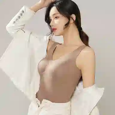 健将 保暖背心加绒加厚无痕德一体式带胸垫纯色修身打底保暖上装 女款 礼袋装