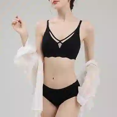 健将 无痕轻薄显小上托提拉收副乳法式三角杯网纱文胸 女款 礼袋装