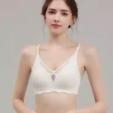 健将 无痕轻薄显小上托提拉收副乳法式三角杯网纱文胸 女款 礼袋装