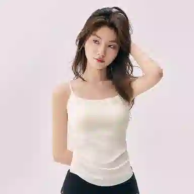 健将 无痕纯色吊带内搭美背内衣打底带胸垫文胸一体轻薄透气背心 女款 礼袋装