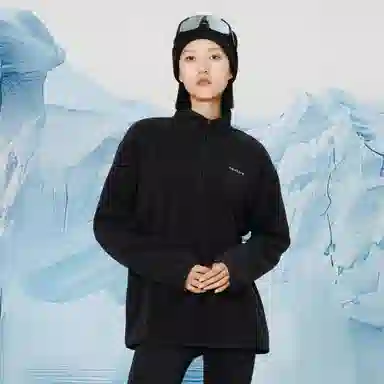 企鹅 立领半开襟加厚保暖防静电摇粒绒抓绒卫衣 男女同款