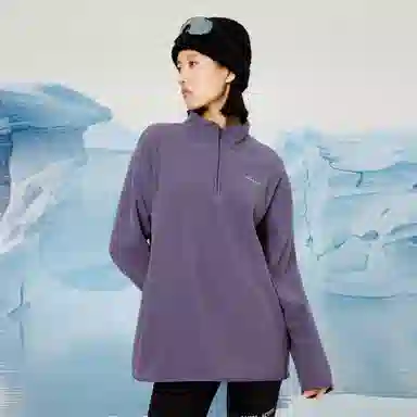 企鹅 立领半开襟加厚保暖防静电摇粒绒抓绒卫衣 男女同款