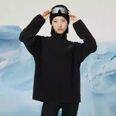 企鹅 立领半开襟加厚保暖防静电摇粒绒抓绒卫衣 男女同款