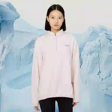 企鹅 立领半开襟加厚保暖防静电摇粒绒抓绒卫衣 男女同款