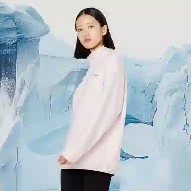 企鹅 立领半开襟加厚保暖防静电摇粒绒抓绒卫衣 男女同款