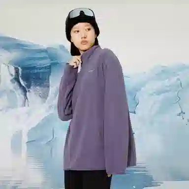 企鹅 立领半开襟加厚保暖防静电摇粒绒抓绒卫衣 男女同款