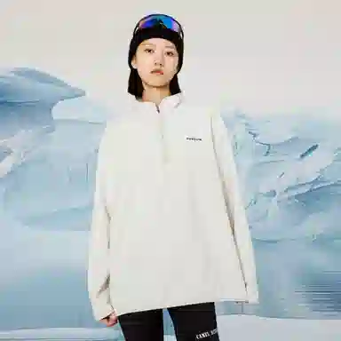 企鹅 立领半开襟加厚保暖防静电摇粒绒抓绒卫衣 男女同款