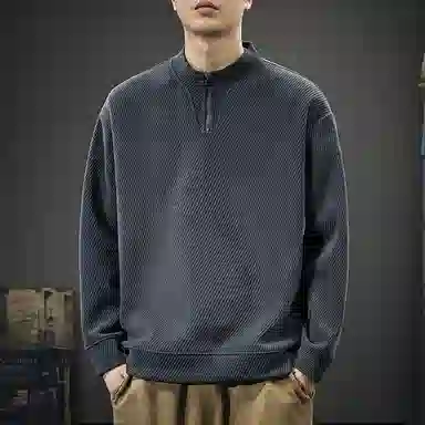 前进牛 宽松适中半高领卫衣 男款