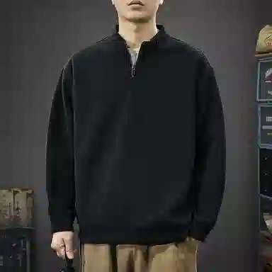 前进牛 宽松适中半高领卫衣 男款