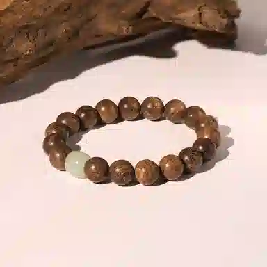 嘉福莱 流光顶珠 莹润清透素雅气质 简约禅意素串 国风校园通勤百搭 金丝檀木 手串 男女同款情侣款