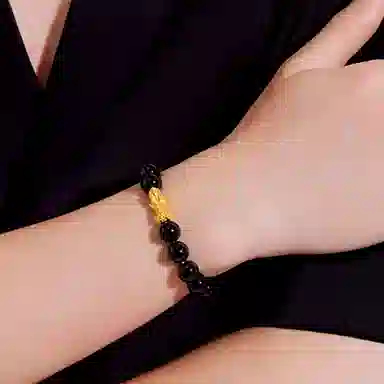 嘉福莱 招财吞金兽 好运 八方来财财源滚滚 轻奢百搭精致简约 国潮流行时尚高级感 黑檀 手串 男女同款情侣款