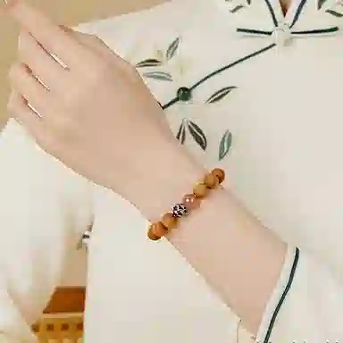 嘉福莱 净莲花开 好运 纯净莲花 平安顺遂 古风清冷精致轻奢 国潮小众设计感 桃木 手串 男女同款情侣款