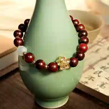 嘉福莱 月下花影 轻奢气质古典温柔 正缘桃花 清冷简约国风原创设计 檀木 手串 女款