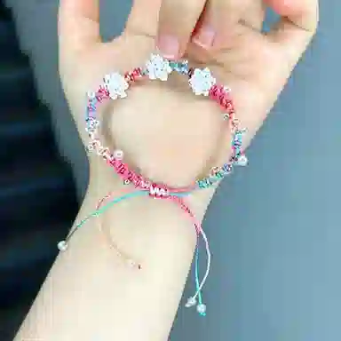 嘉福莱 上岸莲花 好运 一研为定好运连连 三生三世清冷国风 国风精致小众编织 合金 手链 女款