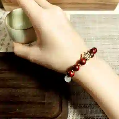 嘉福莱 月下花影 轻奢气质古典温柔 正缘桃花 清冷简约国风原创设计 檀木 手串 女款