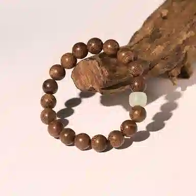 嘉福莱 流光顶珠 莹润清透素雅气质 简约禅意素串 国风校园通勤百搭 金丝檀木 手串 男女同款情侣款