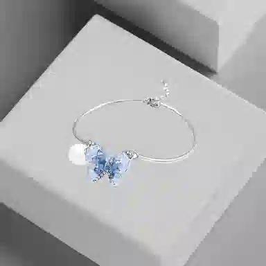 前方大荒野 渐变蝴蝶森系小清新精致优雅甜美迷人轻奢氛围感独特气质日常通勤百搭时髦小众设计 钛钢 手链 女款