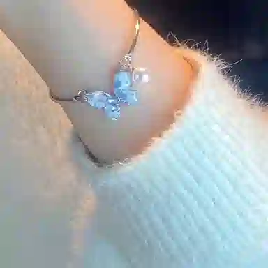 前方大荒野 渐变蝴蝶森系小清新精致优雅甜美迷人轻奢氛围感独特气质日常通勤百搭时髦小众设计 钛钢 手链 女款