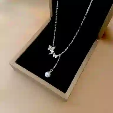 前方大荒野 蝴蝶翻飞 森系小清新甜美温柔迷人优雅清冷感轻奢小众简约时尚设计日常百搭潮流精致气质 合金 项链 女款