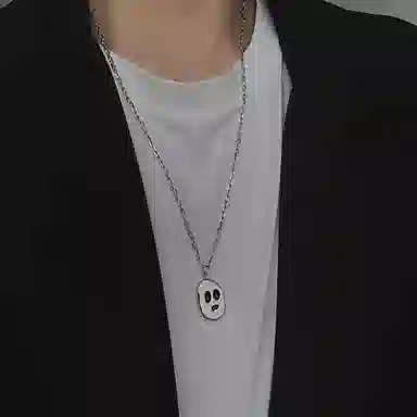 小众幽灵锁骨链 搞怪造型 潮流百搭 不掉色 设计感十足 个性复古 欧美风 嘻哈风 氛围感满满 合金 项链 男女同款情侣款