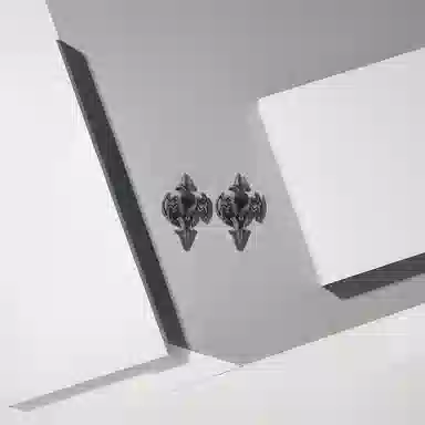 前方大荒野 异形十字架街头嘻哈朋克风欧美时尚小众设计日常通勤百搭潮酷痞帅气质#好运 钛钢 耳钉 男款