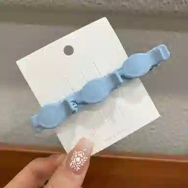 前方大荒野 双层编发一字夹鸭嘴夹前额碎发侧边夹简约清新时尚甜美可爱时髦刘海夹 亚克力/树脂 蓝色发夹 女款