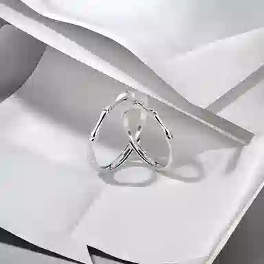 前方大荒野 青梅竹马对戒竹报平安清新浪漫新中式简约时尚小众设计甜蜜示爱精致时髦独特气质 钛钢 戒指 男女同款情侣款