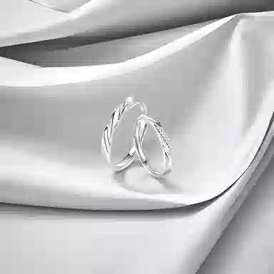 前方大荒野 恋爱频率对戒甜蜜示爱温柔相伴浪漫迷人精致小巧时尚小众设计轻奢高级感独特气质时髦开口 钛钢 戒指 男女同款情侣款